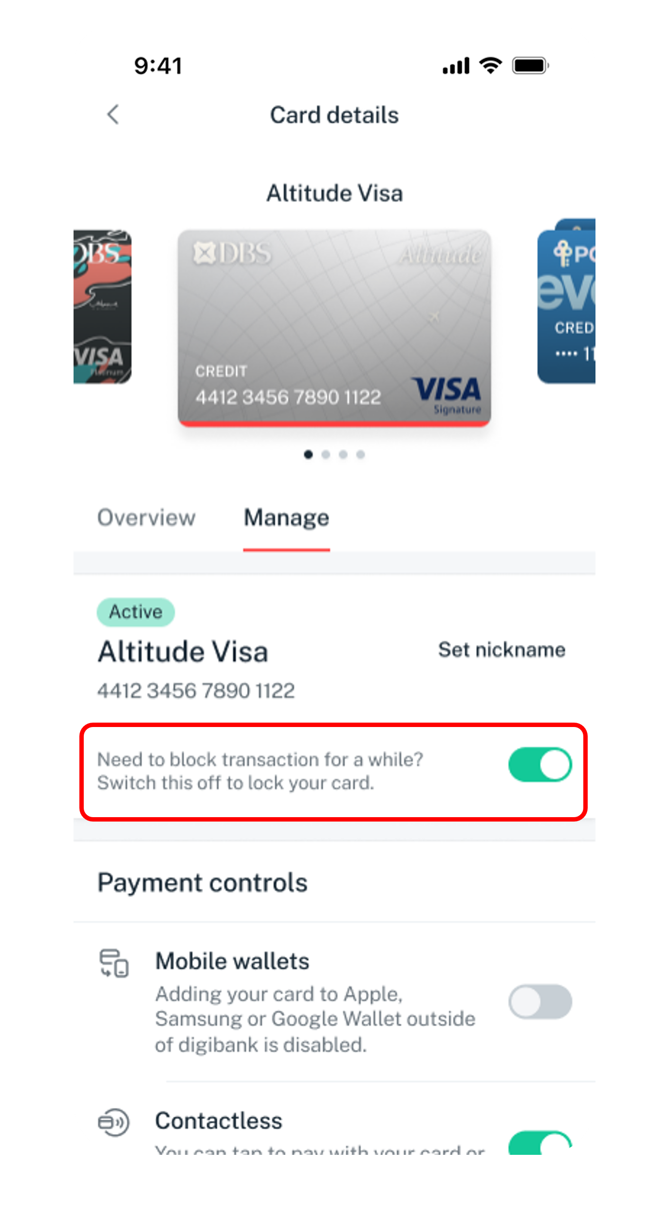Select the card