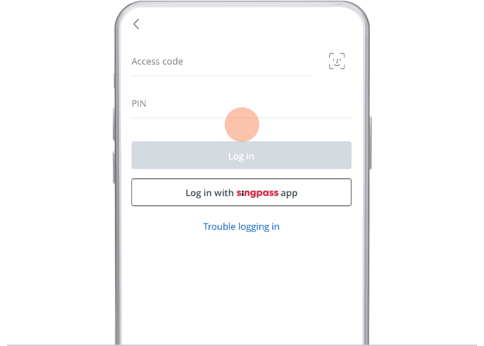 Log in to the app