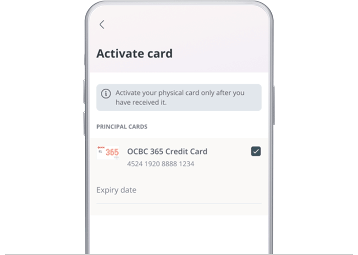 Select the card and enter expiry